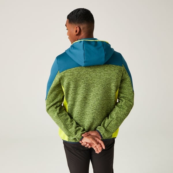 Regatta Mens Cadford VI Marl Hooded Fleece Jacket - Piquant Green / Moroccan Blue