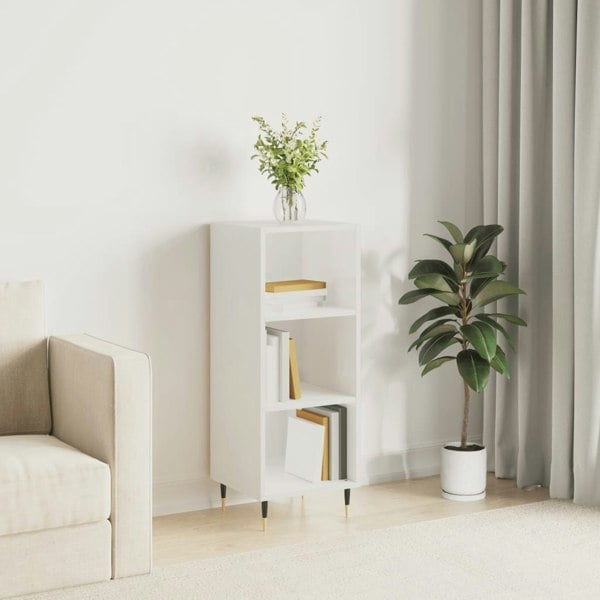 Berkfield Sideboard High Gloss White 34.5x32.5x90 cm Engineered Wood
