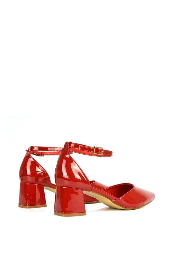 XY LONDON Low Block Heel Court Shoes With Pointed Toe