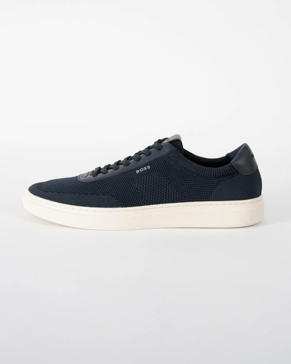 side of BOSS Orange Kieran_Tenn_knal Mens Trainers in Dark Blue