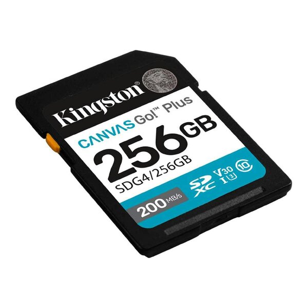 Kingston Canvas Go! Plus SDXC Card 200R C10 UHS-I U3 V30 256GB
