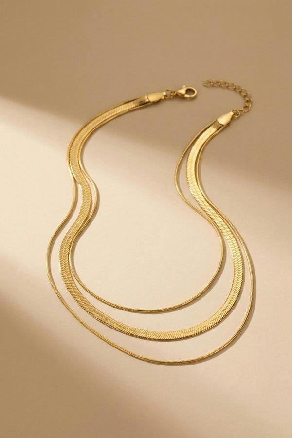 ARIIRA Cherry Triple Layered Flat Snake Chain