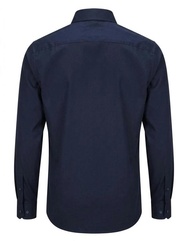 Men's Long Sleeve Button-Down Dress Shirt - Navy - TruClothing.com - 15