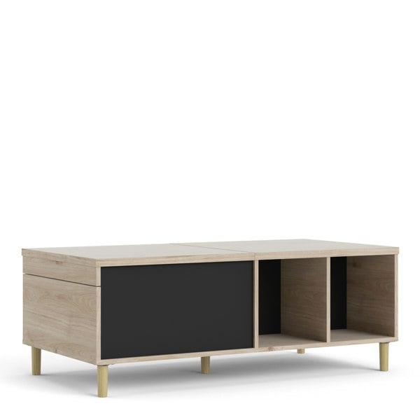 Furniture To Go Rome Coffee Table with Sliding Top in Jackson Hickory Oak and Matt Black