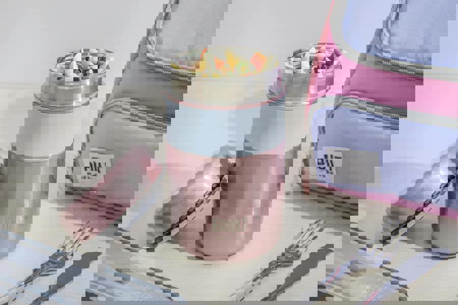 Built New York BUILT Tiempo Insulated Food Flask, 490ml, Rose Pink