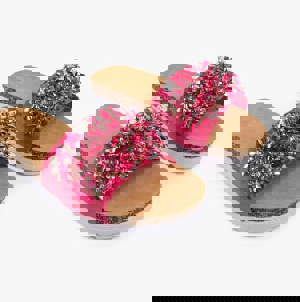 Dr Keller GLITZY Womens Slides Fushia Pink