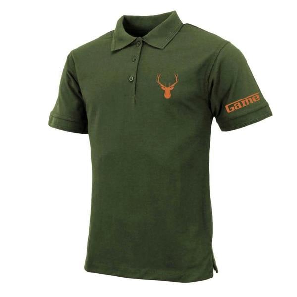 Game Mens Stag Logo Polo Shirt in green ideal for casual countryside or workwear style
