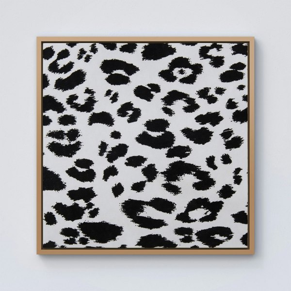 Warren Reed Black Leopard Print Framed Canvas