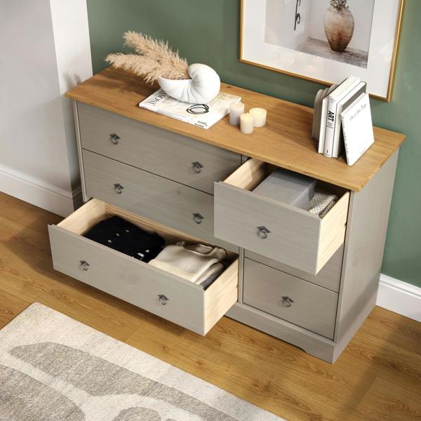 Core Products Corona Grey Modern 3 + 3 Drawer Chest of Drawers