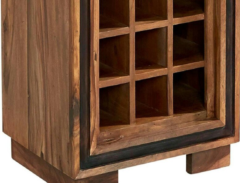 Wyld Haus New York Sheesham Wood Wine Bookcase 1 Drawer
