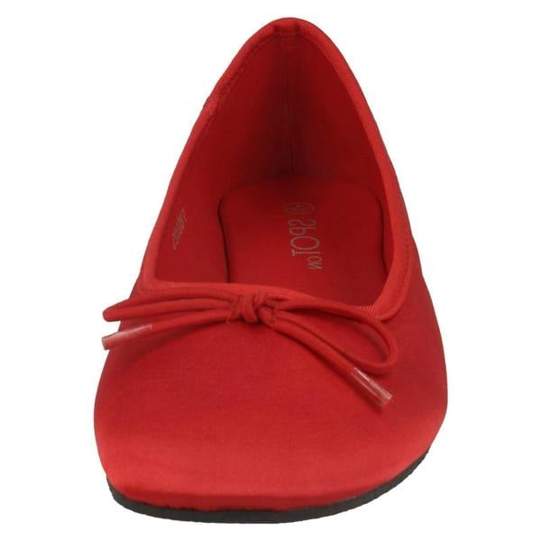 Spot On Ladies Spot On Satin Ballerinas