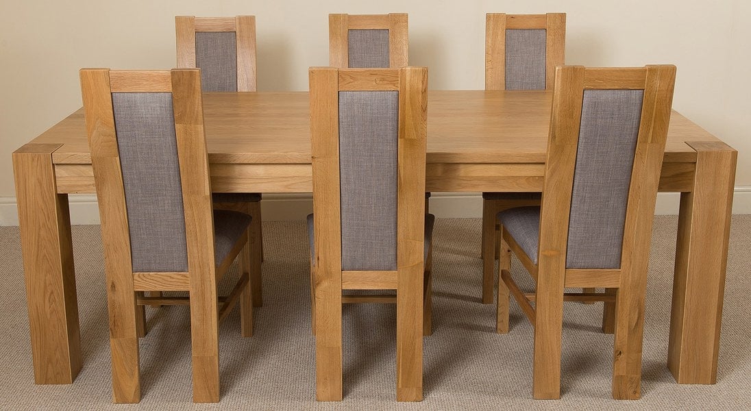 That's Furniture Kuba Extra Large Oak Dining Table with Stanford Oak Chairs