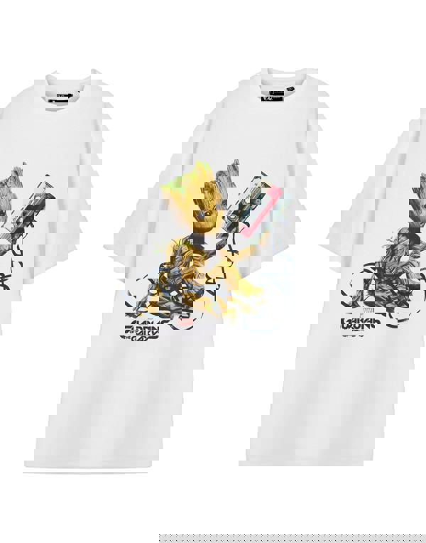 Marvel Guardians Of The Galaxy Mens White Groot Short Sleeved T-Shirt