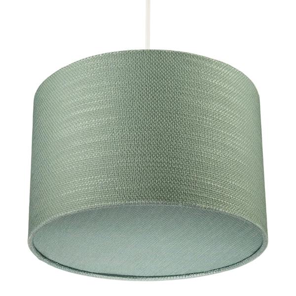 Desert Sage Green Textured Linen Pendant Lighting Shade with Diffuser Image 4
