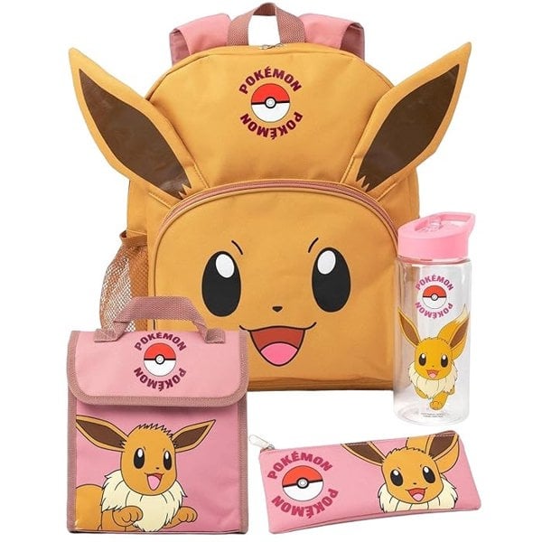 Pokemon Eevee Backpack Set - Brown/Pink