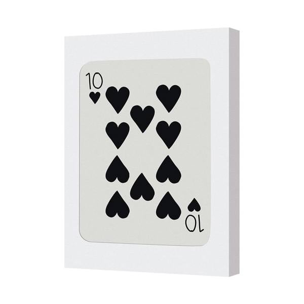 Benjamin Tate Design Ten Of Hearts Canvas Wall Art Print Handmade In The United Kingdom