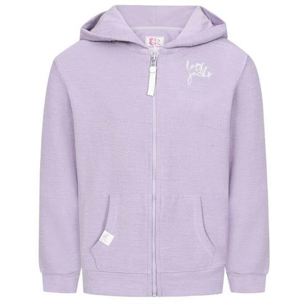 Lazy Jacks Girls Textured Full Zip Hoodie - Lilac - 
