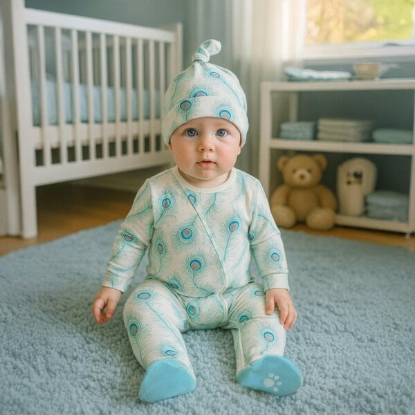 Lucy & Sam Peacock Zip Babygrow