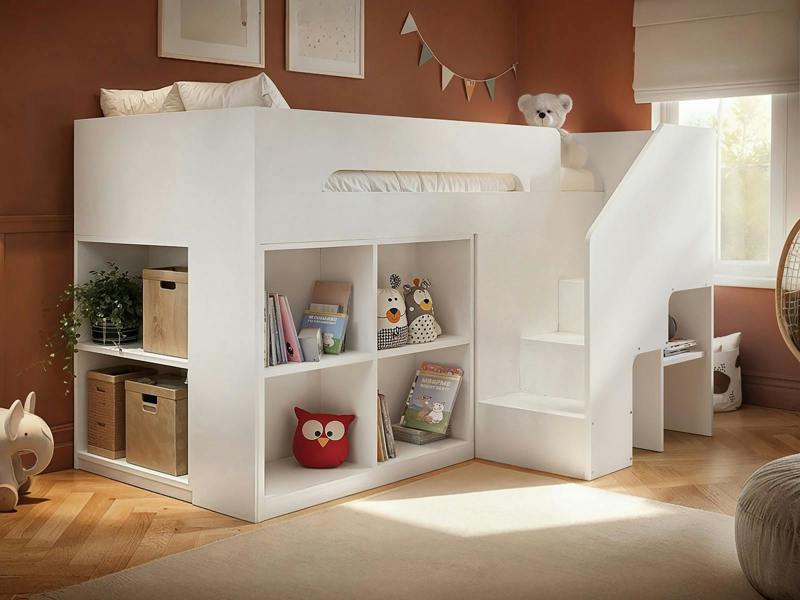 Quinn Staircase Mid Sleeper Bed with Storage