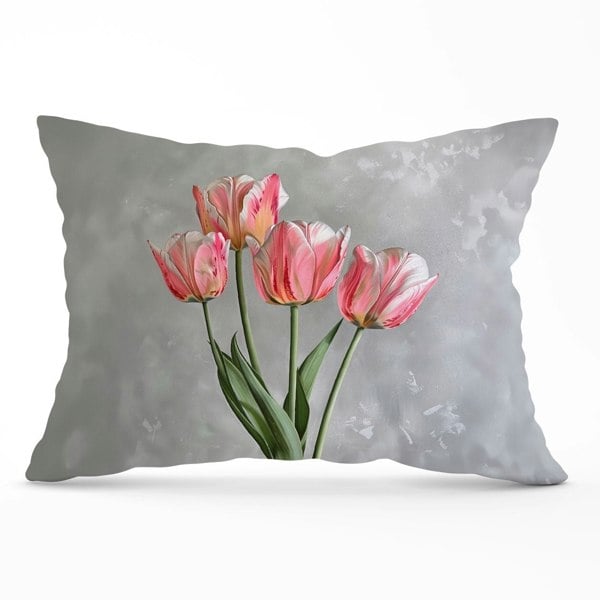 Warren Reed Painted Pink Tulips Cushions