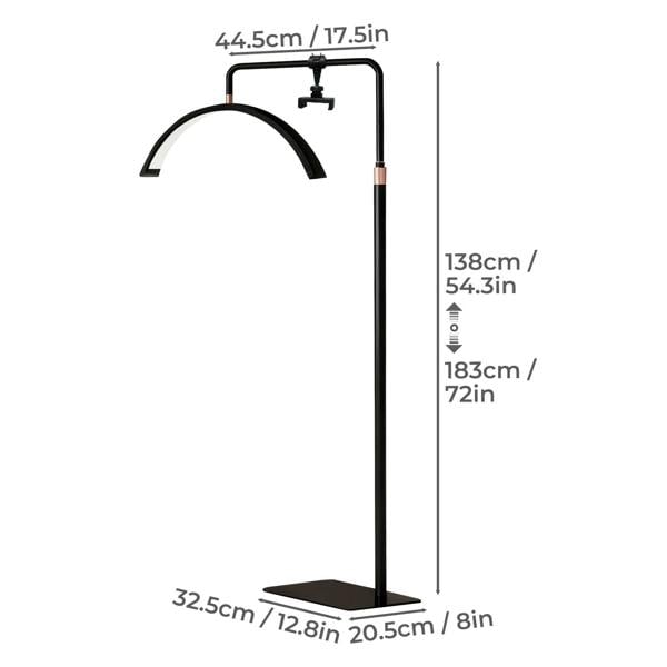 Emitto LED Lash Light Half Moon Lamp for Lash Extension Tattoo Aluminium Alloy