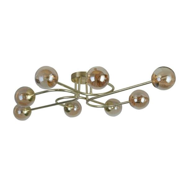 Pagazzi Lighting Hibben 8 Light Gold Flush Ceiling Light with Glass Shades