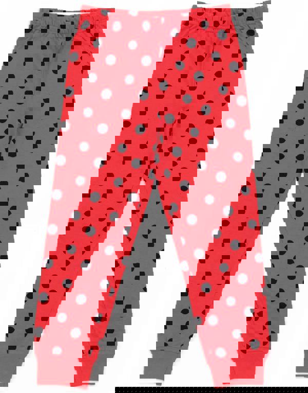 Miraculous Girls Grey Ladybug Placement Print & Polka Dot Short Sleeve Long Leg Pyjama Set