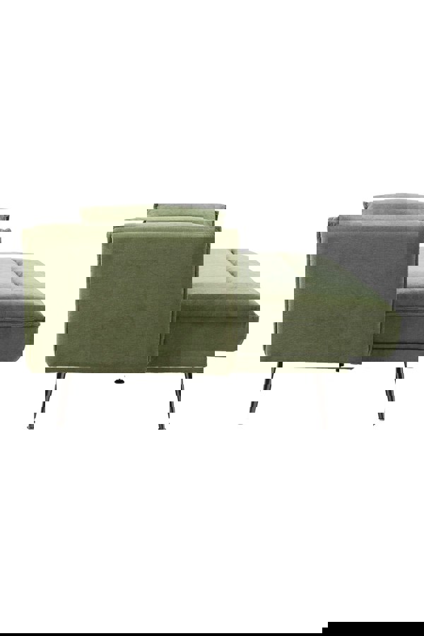 Living and Home 3-Seater Green Contemporary Convertible Sofa Bed with 2 Pillows