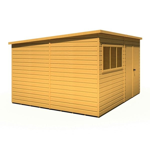Shire Ranger 12x10 Double Door Premium Pent interlock Shiplap Shed - Best Shed