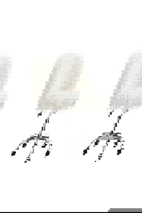 Living and Home Modern Fluffy Faux Fur Office Chair