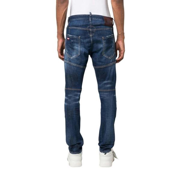 DSQUARED2 Tikdy Biker Jean Worn Reinforced Wash Blue Jeans W30