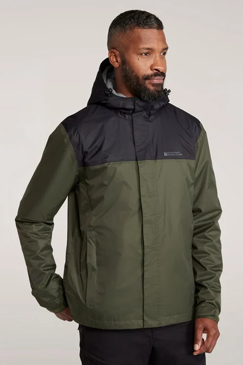 Mountain Warehouse Mens Torrent Waterproof Jacket - Khaki Green