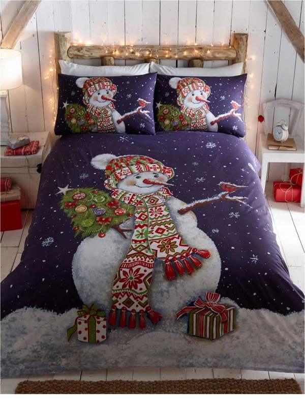 Happy Snowman Single Duvet Cover