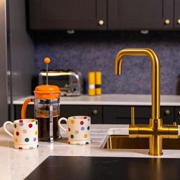 Flode Kyld 4 in 1 Instant Boiling & Cold Water Tap with Filtered Chilled Water |  Brushed Gold Finish
