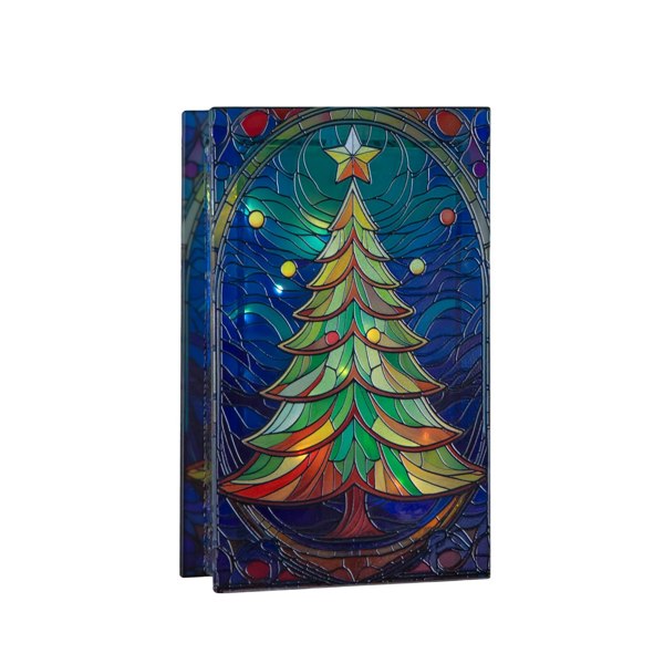 Samuel Alexander 21cm Battery Operated Double Sided Stained Glass Christmas Tree Decoration with LEDs