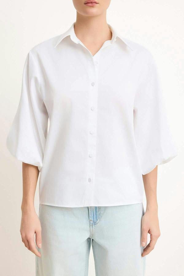 WOVCOR Collared Long Sleeve Relaxed Fit Shirt