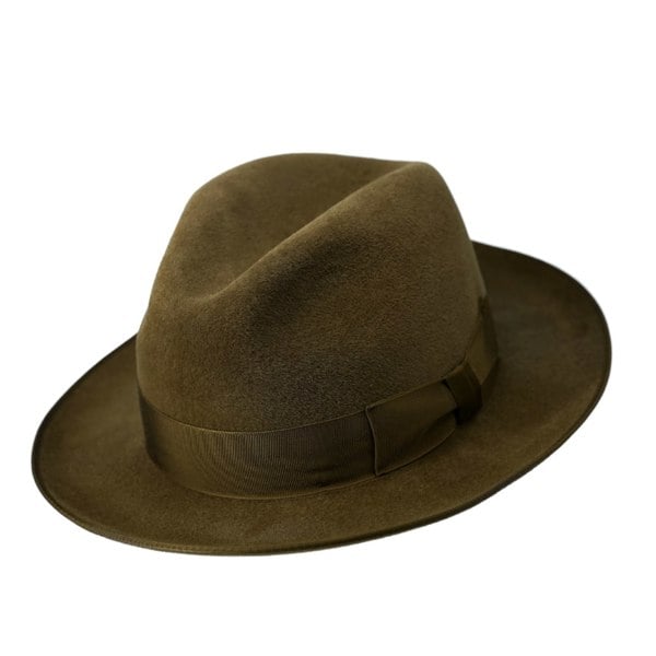 Gamble & Gunn Milligan Luxury Handmade Fur Felt Fedora - Sandy Brown