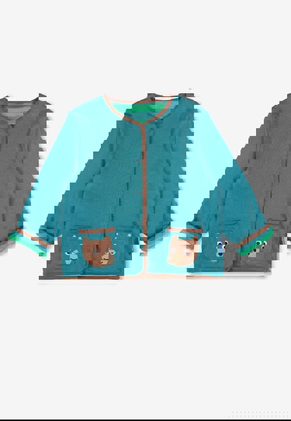 Toby Tiger Organic Brown Bear Applique Reversible Jacket