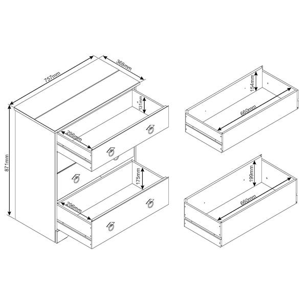 Core Products Corona Grey Modern 4-Drawer Chest of Drawers