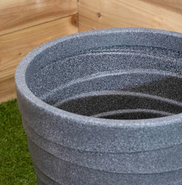 Samuel Alexander 66cm Tall Round Grey Garden Patio Trojan Plant Pot