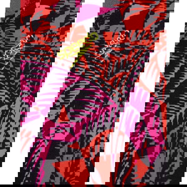 Vibrant Speedo girls placement allover splashback swimsuit in black pink