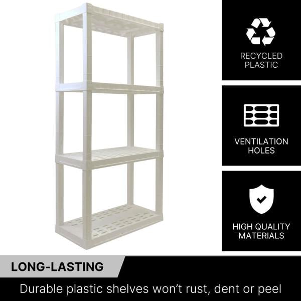 Oskar 4 Tier Shelves Garage Shelving Units Heavy Duty Storage Racking Shelf 35x76x144cm