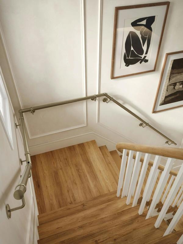 Handrails Direct Loxley Antique Brass Quarter Landing Handrail