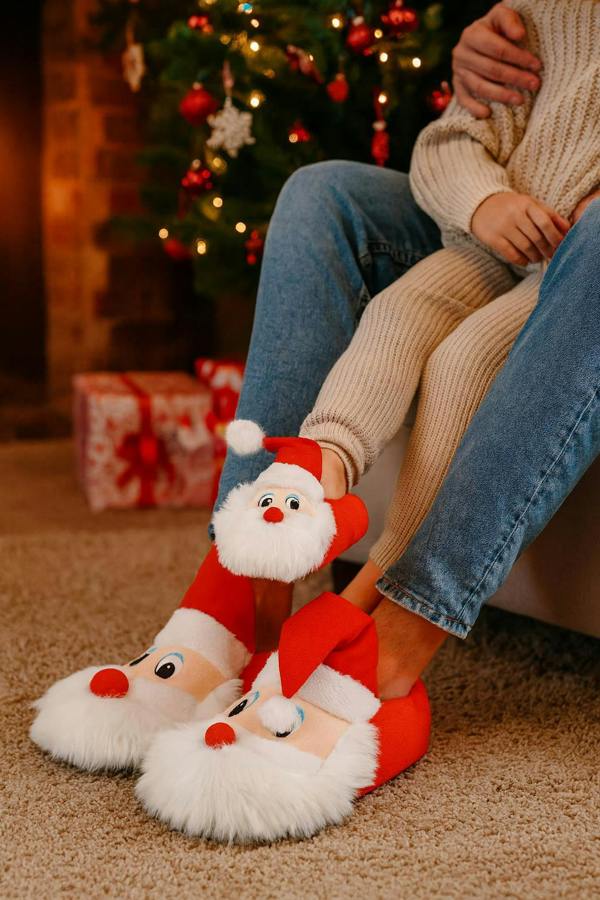 Spot On Childrens Unisex Spot On Flat Novelty Santa Slippers