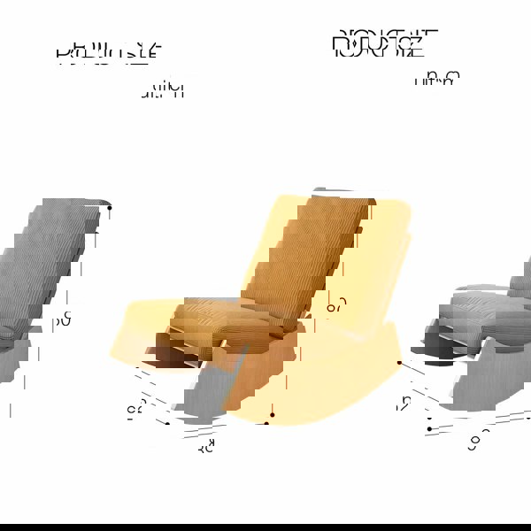 Rit Concept Anaya Rocking Chair, Corduroy & Wood