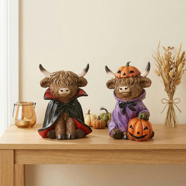 Garden Greatness Duo Highland Cow Halloween Ornaments