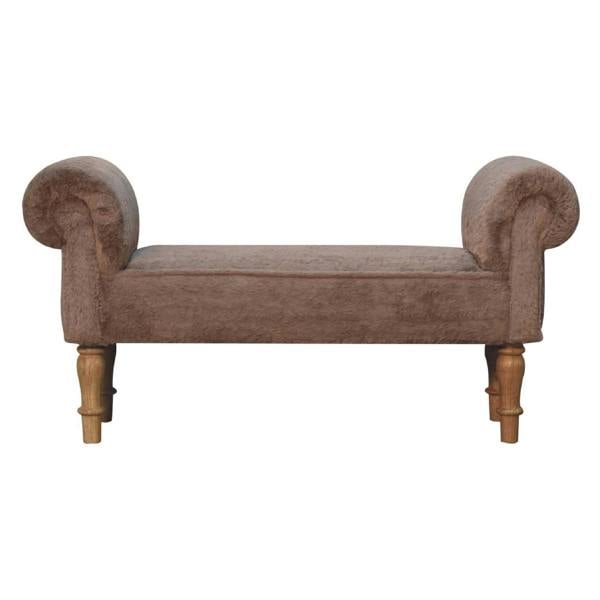 Artisan Furniture Mocha Faux Fur Bedroom Bench