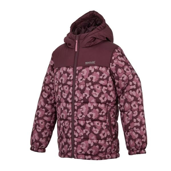 Regatta Childrens/Kids Lofthouse Leopard Print Padded Jacket - Fig/Violet - 