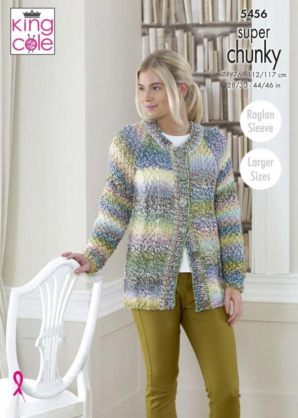 King Cole Explorer Super Chunky Knitting Pattern 5456, Cardigans, Headwear, Scarves for Women, 28 - 46 Inches