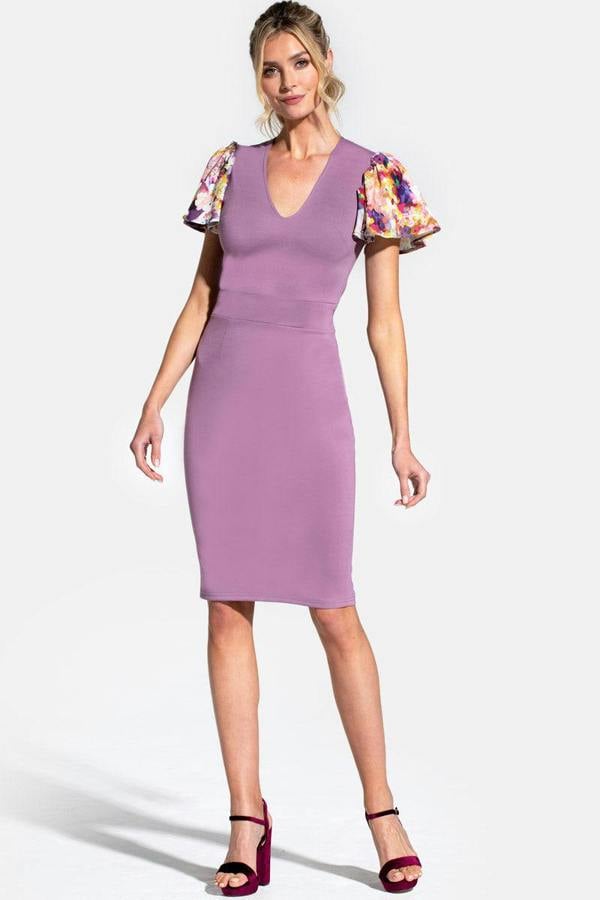 HotSquash Ponte Dress with Chiffon Sleeves